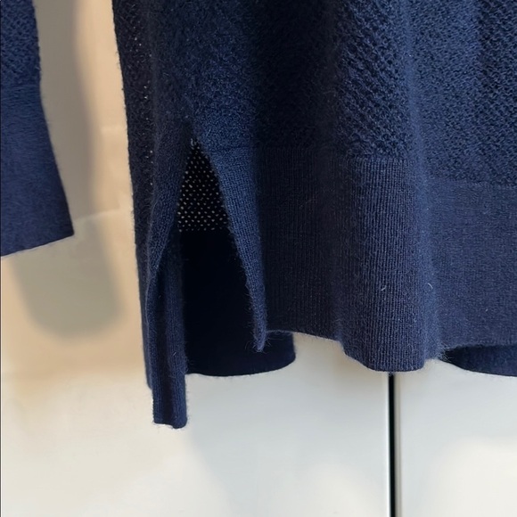 MICHAEL KORS Navy Blue Long Lightweight Cashmere Hooded Sweater, Size XXS - Picture 4 of 10